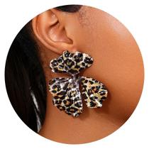 Par de Brincos Feminino Luxo Flores Festas Estampado Casamento -
