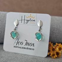 Par de Brincos Pedra Orbe Celestial Minimalista Feminino Aço Inox Não Enferruja Não Desbota Moderno