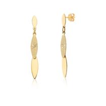 Par De Brincos Pendentes Duas Cores Em Ouro 10k Ab49 Par De Brincos Pendentes Duas Cores Em Ouro 10k Ab49