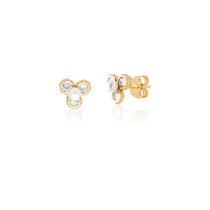 Par De Brincos Pequenos Com Pérola Em Ouro 18k Ab126 Par De Brincos Pequenos Com Pérola Em Ouro 18k Ab126