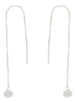 Par De Brincos Tipo Piercing Corrente Prata 925 Ear50