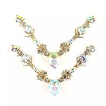 Par de Cabedal em Pedraria Irisada para Chinelo 19cm