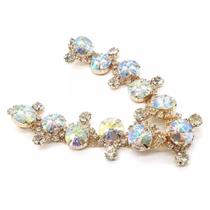 Par de Cabedal Irisado em Pedraria para Chinelo 20cm