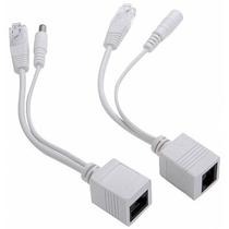 Par De Cabo Adaptador Injetor Poe Rj45 Macho E Fêmea 20 Cm