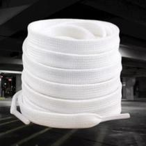 Par de Cadarço Atacador 120 cm Achatado algodão Branco