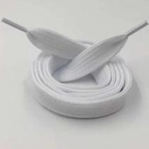 Par de Cadarço Branco algodão Atacador 120 cm Achatado