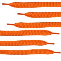 Par de Cadarço Chato Tradicional 120cm Laranja Abobora Neon