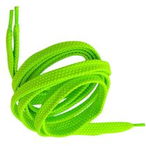 Par de Cadarço Verde Limão Neon Chato Tradicional 120cm Par de Cadarço Verde Limão Neon Chato Tradicional 120cm