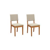 Par de Cadeiras em Madeira Maciça Kappesberg Dora Linho Areia