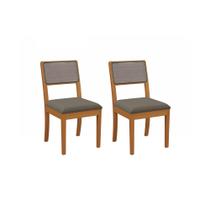 Par de Cadeiras em Madeira Maciça Kappesberg Lola Linha Mescla Chumbo (Tela Chumbo)