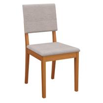 Par de Cadeiras Kappesberg em Madeira Maciça Dora Linho Mescla Claro