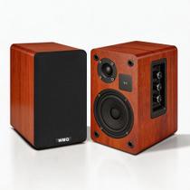 Par de caixas de som bookshelf WMQ 60W BT AUX Type-C woofer de 5,5"