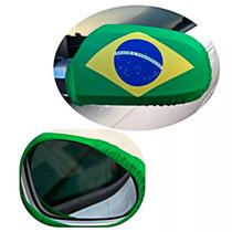 Par de Capas Bandeira do Brasil Para Retrovisor Ajustável