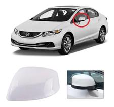 Par de Capas Retrovisor Honda Civic 12/16 Branco S/ Furo