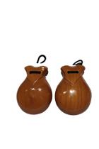 Par De Castanholas Cor Natural Envernizada - Brazucapas