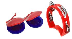 Par De Castanholas Infantil + Pandeirola 1/2 Lua - Liverpool