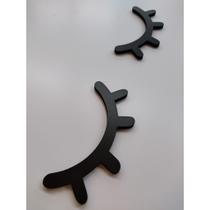 Par de Cílios em MDF Preto - 2 Peças Para Decoração Parede Olhinhos Aplique Mdf Sleepy Eyes