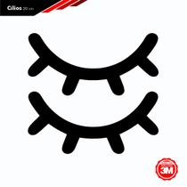 Par de Cílios em MDF Preto 20cm - 2 Peças Decoração Parede Olhinhos Sleepy Eyes