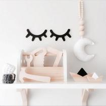 Par De Cílios Madeira Mdf Olhos 15cm Preto Decoração Quarto - FWB Par De Cílios Madeira Mdf Olhos 15cm Preto Decoração Quarto - FWB