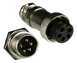 Par De Conector Circular Gx16 Mike - 5 Vias Par De Conector Circular Gx16 Mike - 5 Vias