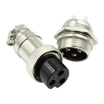 Par de conector Gx16 Macho + Fêmea 3 Pinos - Original Par de conector Gx16 Macho + Fêmea 3 Pinos - Original