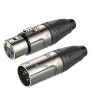Par de Conector Xlr(par Macho+femea Rx3fp-nt + Rx3mp-nt) Roxtone niquelado XP3FM Par de Conector Xlr(par Macho+femea Rx3fp-nt + Rx3mp-nt) Roxtone niquelado XP3FM