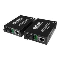 Par de Conversor Mídia Fibra Óptica A+B EF-Exbom Gigabit 20KM para RJ45 10/100/1000 Mbps