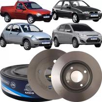 Par de Disco De Freio Dianteiro Ventilado Ford Courier Escort, Fiesta Ka D41B