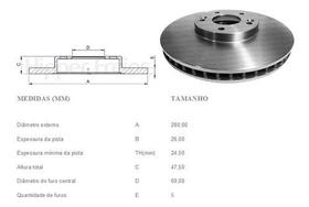 Par de DISCO FREIO KIA CERATO 2.0 16V 11/..DIAN VENTILA