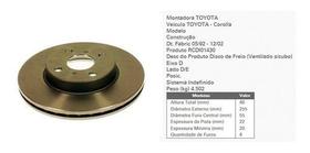 Par de DISCO FREIO TOYOTA COROLLA 99/2002DIAN VENTILA Par de DISCO FREIO TOYOTA COROLLA 99/2002DIAN VENTILA