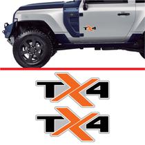 Par De Emblema Tx4 Troller 2020/2021 Adesivo Lateral Laranja