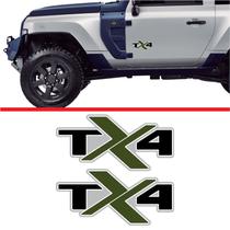 Par De Emblema Tx4 Troller 2020/2021 Adesivo Lateral VERDE