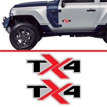 Par De Emblema Tx4 Troller 2020/2021 Adesivo Lateral Vermelha