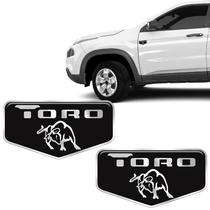 Par De Emblemas Brasão Toro 2018/2020 Preto Lateral Resinado