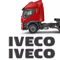 Par De Emblemas Iveco Stralis 2010 Adesivo Resinado Lateral