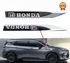 Par De Emblemas Lateral Em Aço Inoxidável Para Paralama De Carros Da Honda Civic C-rv H-rv