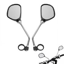 Par de Espelho Retrovisor para Bike Bicicleta Ajustável Dobrável C/ Refletor para Guidão Universal Par de Espelho Retrovisor para Bike Bicicleta Ajustável Dobrável C/ Refletor para Guidão Universal