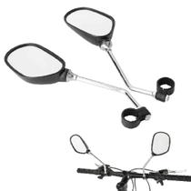 Par de Espelho Retrovisor para Guidão Bike Bicicleta Universal C/ Refletor Ampla Visão Ajustável