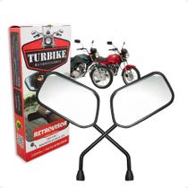 Par De Espelho Retrovisor Turbike Para Titan Fan Cg 125 150 Quadrado Biz Pop Bros Honda Até 2016