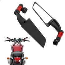 Par De Espelhos Retrovisores Slim Modelo Airfoil Naked Asa De Vento Para Motos Aplicação Universal