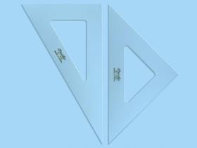 Par de Esquadros (45º e 30/60º) SEM Escalas de 21 cm 2521 e 2621 - TRIDENT