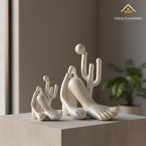 Par de Estátuas Abaporu Branco Perolado Decoração Sofisticada Sala e Escritório VÁRIAS VARIEDADES Par de Estátuas Abaporu Branco Perolado Decoração Sofisticada Sala e Escritório VÁRIAS VARIEDADES