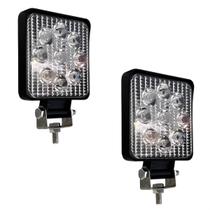 Par De Farol De Led Auxiliar Quadrado Mini 27w Jeep Troller Carro 4x4 Off road modelo LE6711