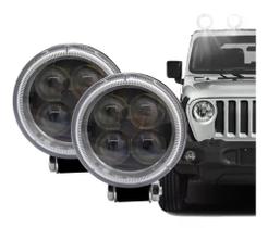 Par De Farol De Milha Redondo 4 Led 12w 12v/24v Offroad 6500k