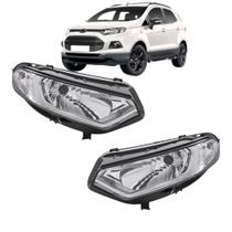 Par De Farol Ecosport 2013 Até 2017 Foco Simples Cromado Par De Farol Ecosport 2013 Até 2017 Foco Simples Cromado