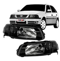 Par de Farol Gol G3 1999 a 2005 Máscara Negra Foco Simples H4
