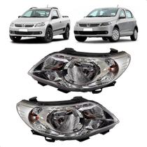 Par de Farol Le Ld Foco Duplo Cromado do Gol, Saveiro, Voyage G5 2009 A 2013 Original Volkswagen Par de Farol Le Ld Foco Duplo Cromado do Gol, Saveiro, Voyage G5 2009 A 2013 Original Volkswagen