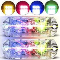 Par De Farol RGB Endereçável AJK Com 3 LEDs De 6W Versátil E Personalizável Com Lente Em Policarbonato Resistente