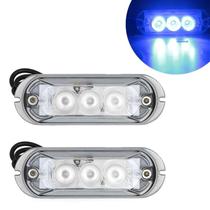 Par de Farol Strobo PRO Slim AJK 3 Leds Azul Par de Farol Strobo PRO Slim AJK 3 Leds Azul