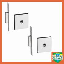 Par de Fechadura Auxiliar para Porta Tetra Chave 11500 Cromada 40mm PADO